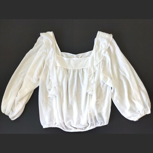 Anthro Stitch And Knot Ruffle Blouse Feminine Top - Picture 1 of 7